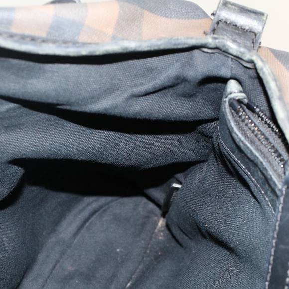 BURBERRY Nova Check Shoulder Bag PVC Leather Brown Auth yk7846B - Picture 10 of 15